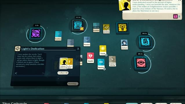 Cultist Simulator Gameplay Screenshot