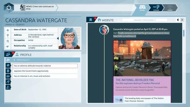 Orwell Gameplay Screenshot
