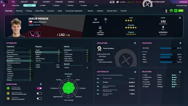 Tennis Manager PC Screenshot