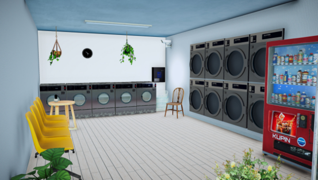 Laundromat Simulator Gameplay Screenshot
