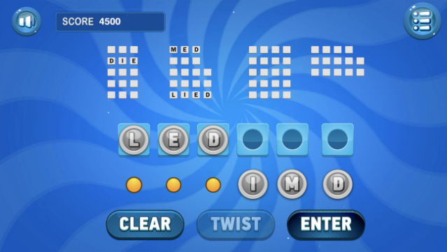 Text Twist Classic Gameplay Screenshot