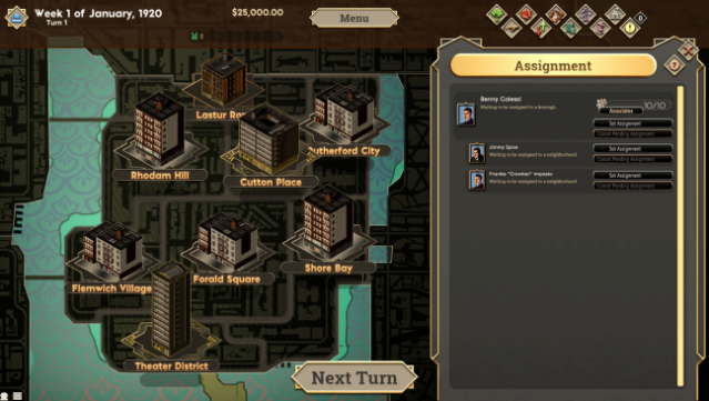 The Commission : Organized Crime Grand Strategy Gameplay Screenshot